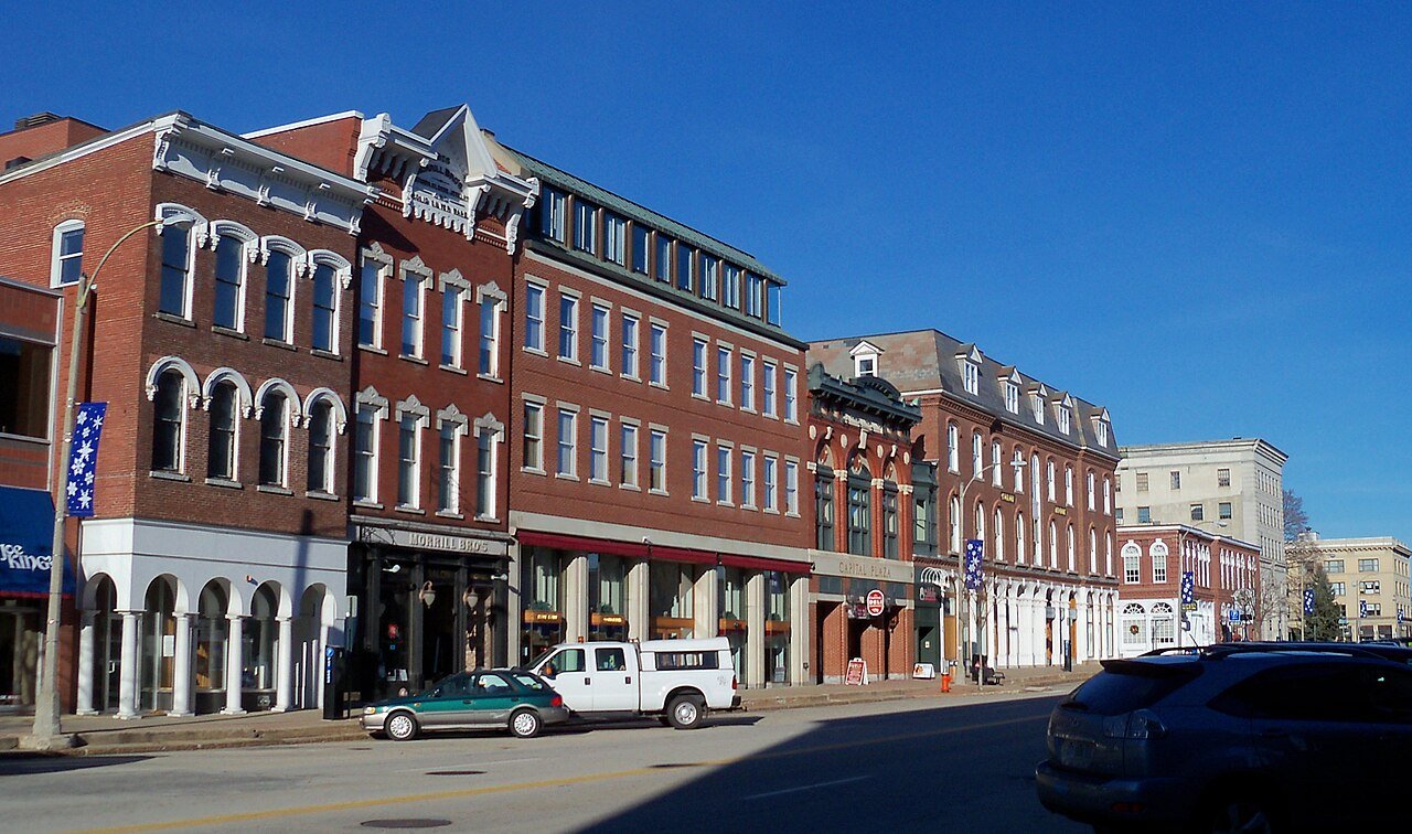 Brick buildings along Main Street in downtown Concord, New Hampshire