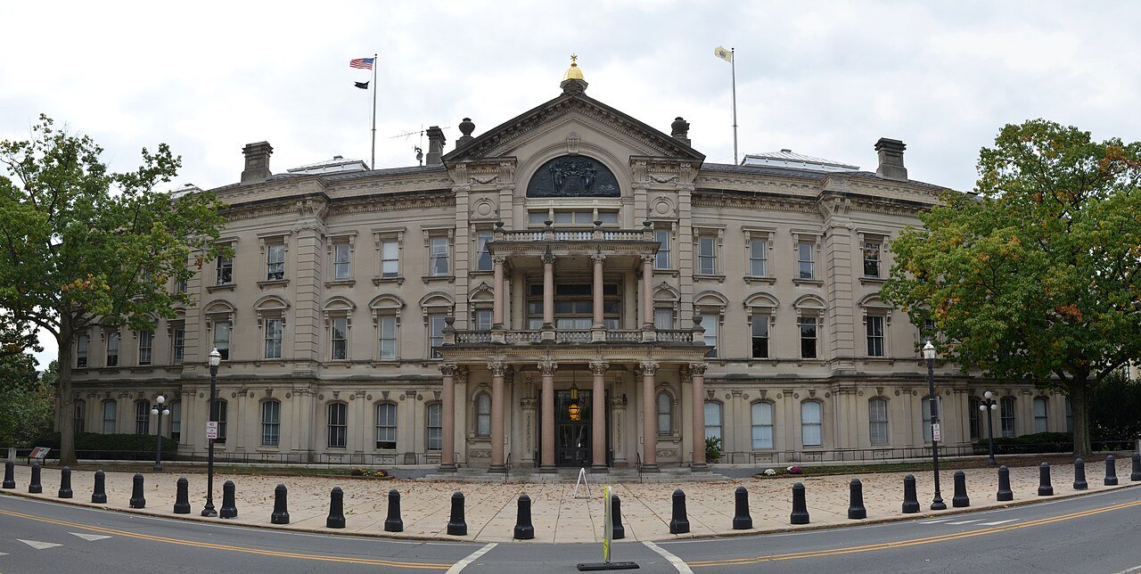 The north front of the New Jersey State House in Trenton