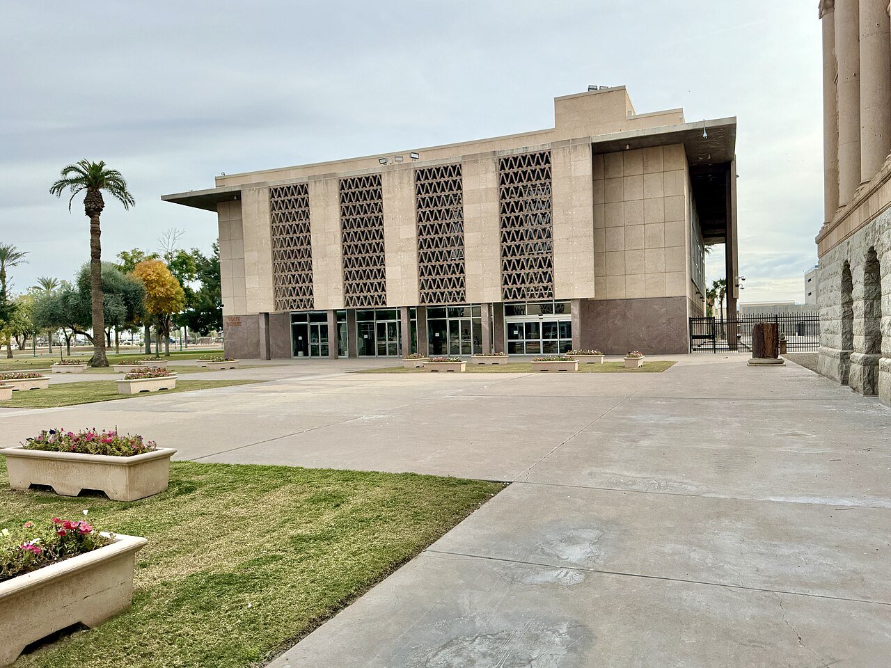 The Arizona State Senate building at the state capitol complex in Phoenix