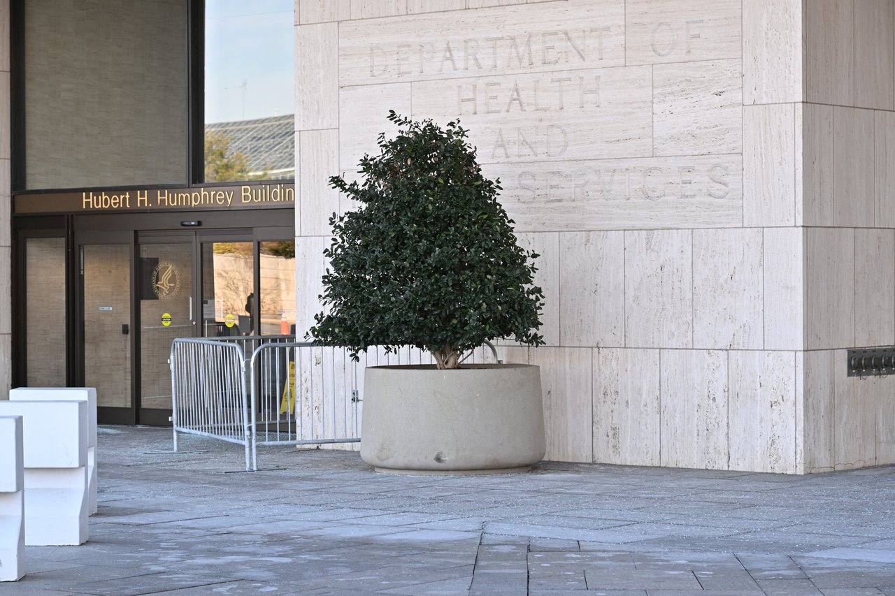 Entrance of the U.S. Department of Health and Human Services headquarters in Washington, D.C.
