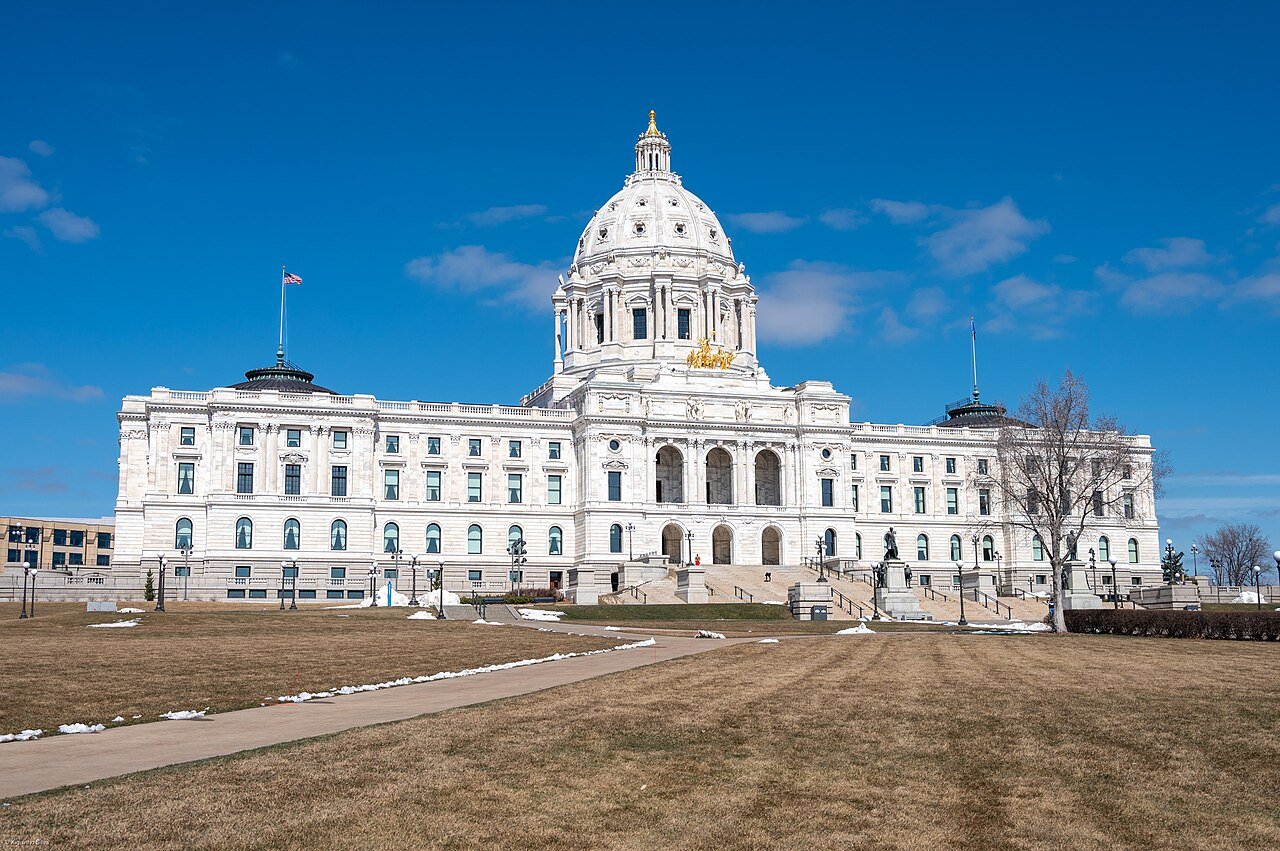 The Minnesota State Capitol in St. Paul on a sunny winter day