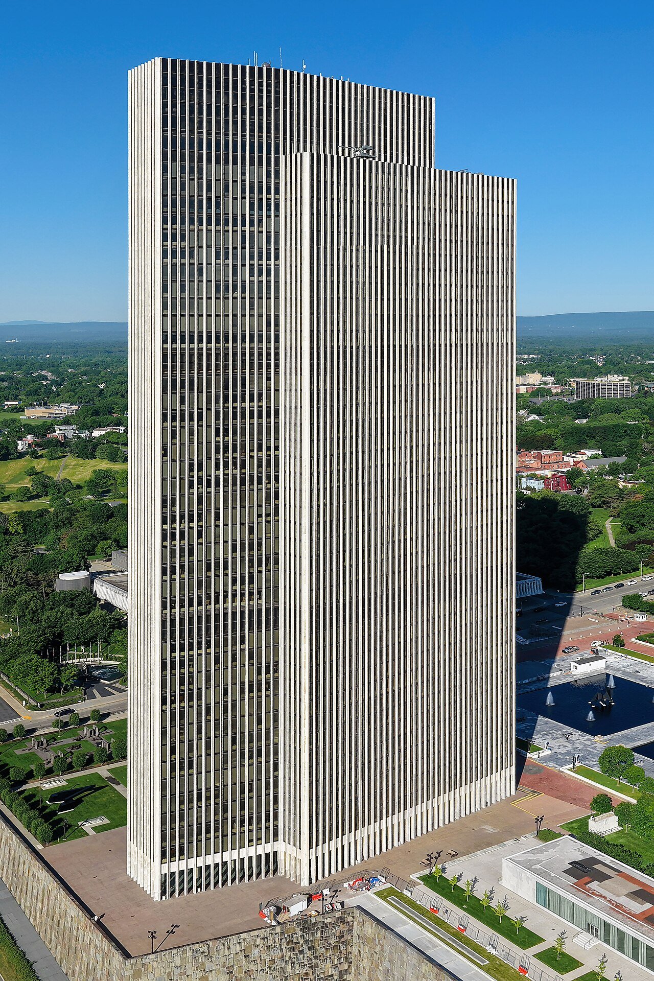 The Erastus Corning Tower at Empire State Plaza in Albany, New York