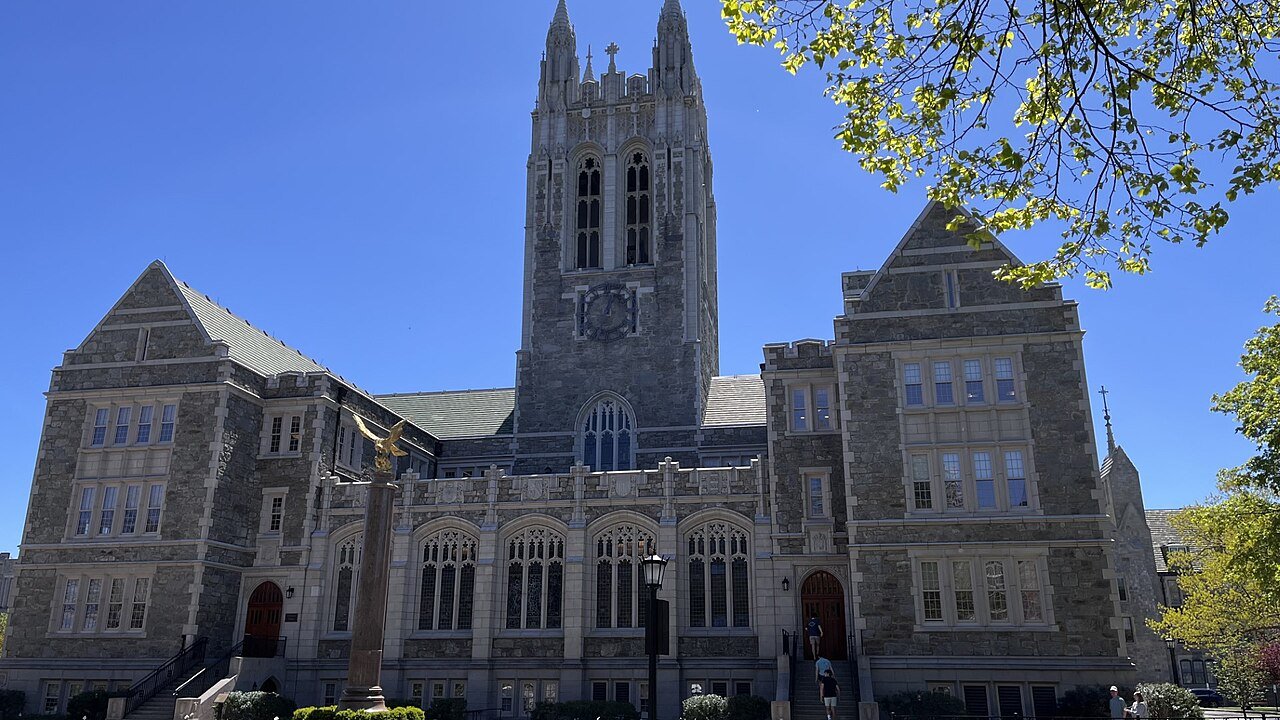 Gasson Hall on the Boston College campus in Chestnut Hill, Massachusetts